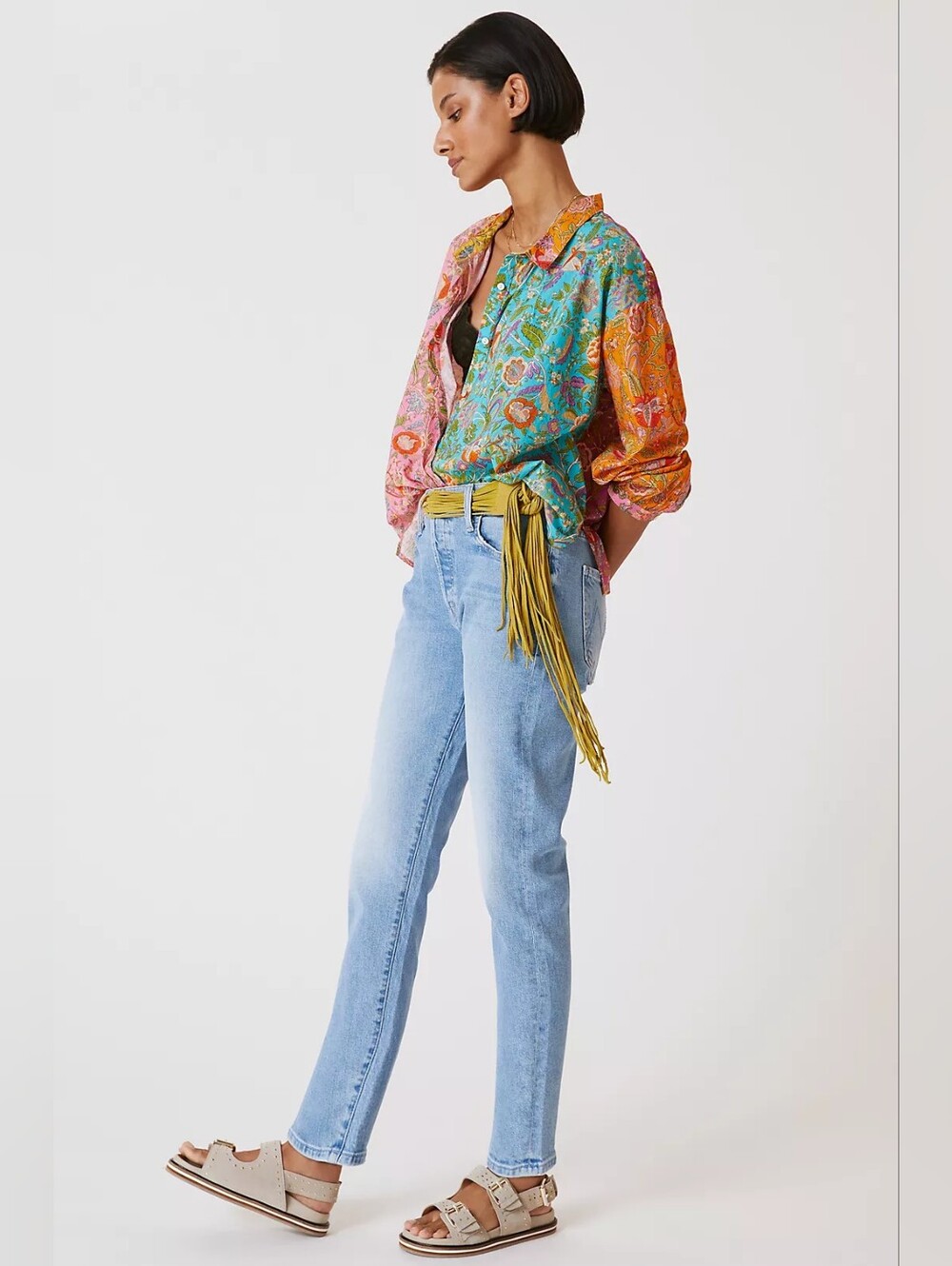 MOTHER The Scrapper High Rise Ankle Straight Jean Camera Obscura Size 27